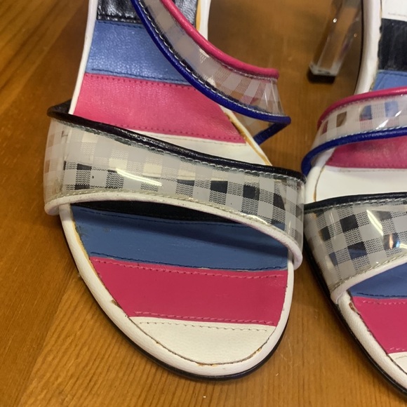 Betseyville by Betsey Johnson Gingham Bow
Colourblock Open Toe Lucite Heels - Picture 6 of 16